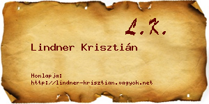 Lindner Krisztián névjegykártya